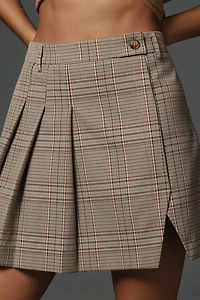 Walter Baker Sia Pleated Wrap Mini Skirt