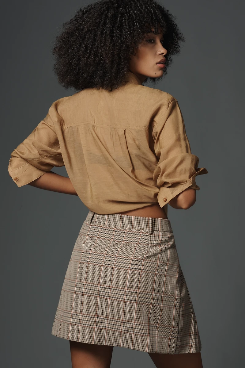 Walter Baker Sia Pleated Wrap Mini Skirt