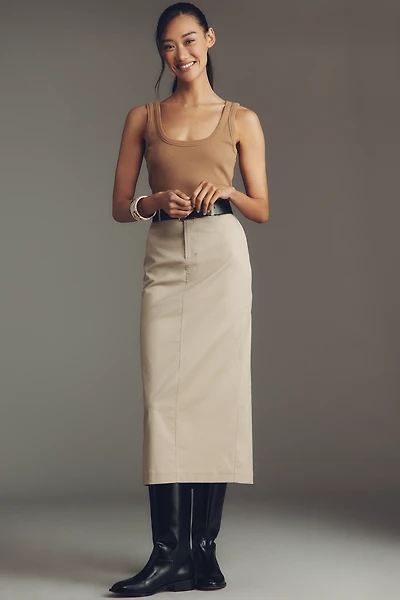 SER.O.YA Majed Cotton Stretch Midi Skirt