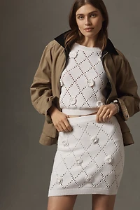 Maeve 3D Floral Knit Mini Skirt