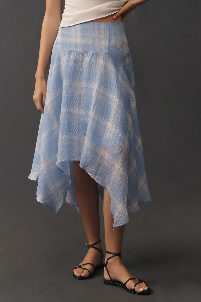 By Anthropologie Plaid Hanky-Hem Skirt