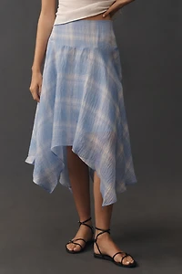 By Anthropologie Plaid Hanky-Hem Skirt