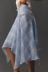 By Anthropologie Plaid Hanky-Hem Skirt