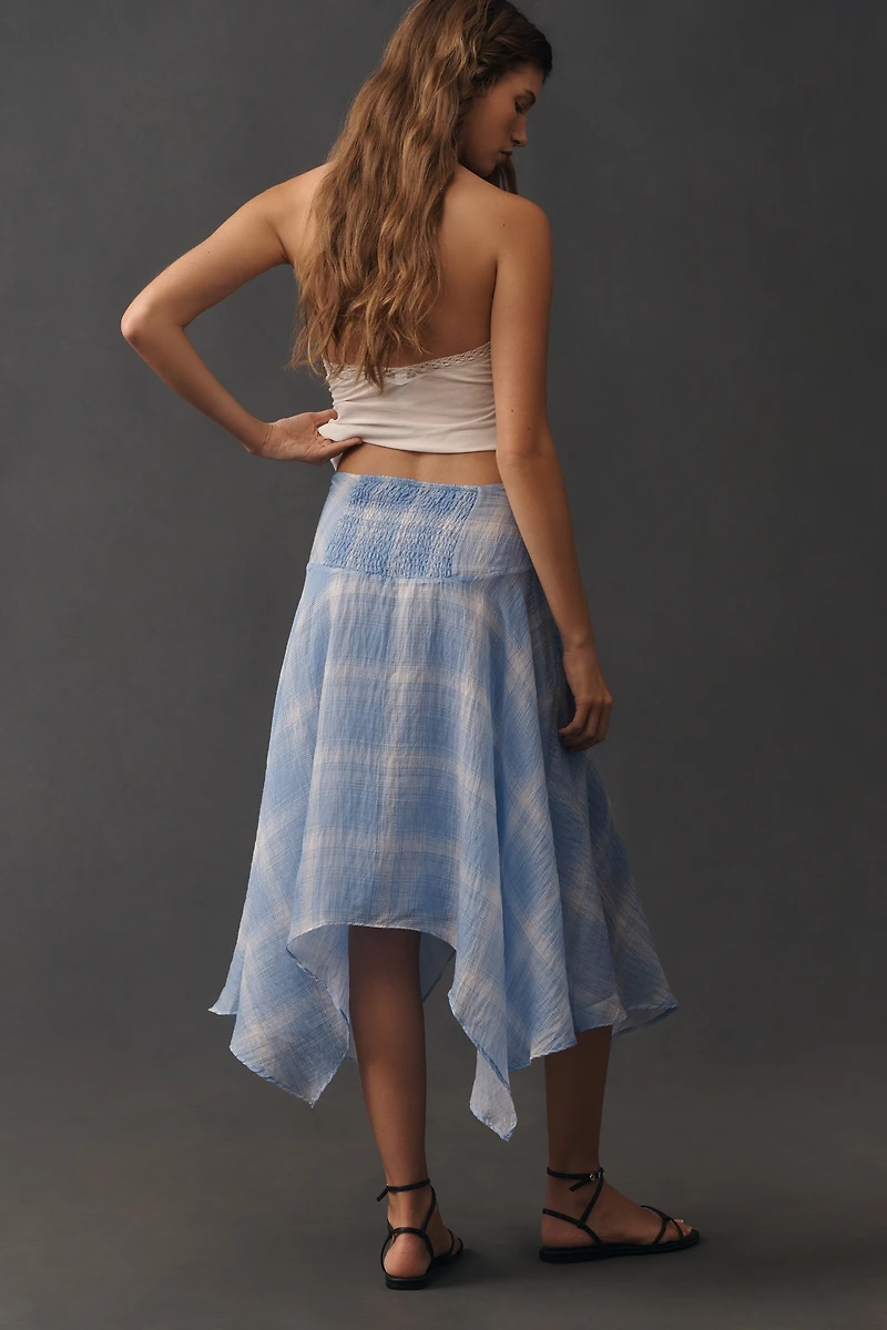 By Anthropologie Plaid Hanky-Hem Skirt