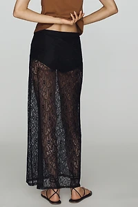 By Anthropologie Lace Maxi Skirt