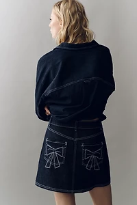 Pilcro Denim Bow Mini Skirt