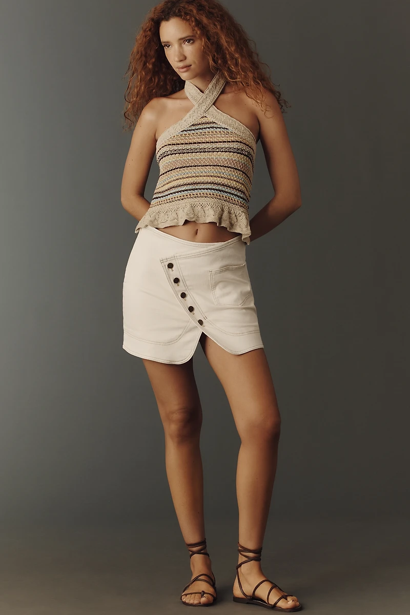 Pilcro Reworked Wrap Mini Skirt