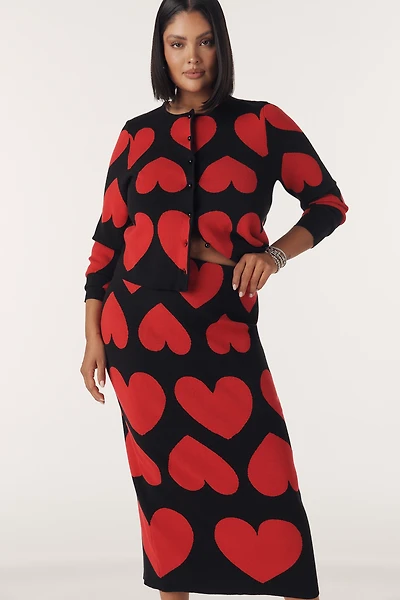 Eloquii Heart Icon Knit Midi Skirt