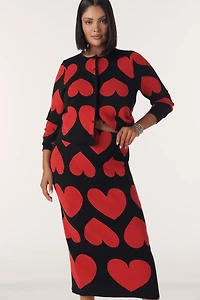 Eloquii Heart Icon Knit Midi Skirt