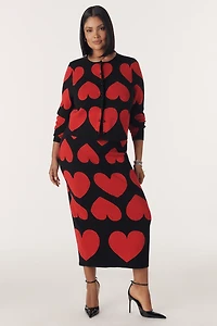 Eloquii Heart Icon Knit Midi Skirt