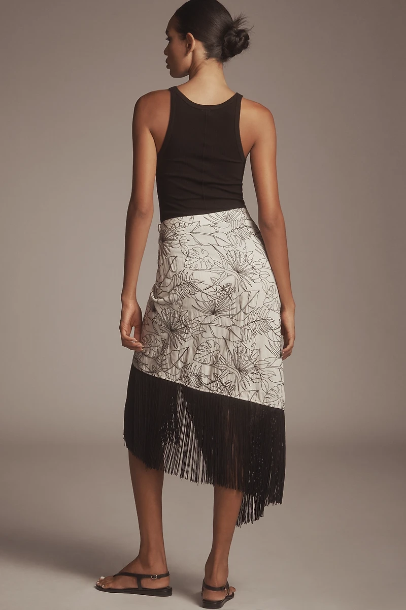 Le Superbe Fringe With Benefits Linen Blend Wrap Skirt