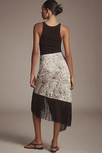 Le Superbe Fringe With Benefits Linen Blend Wrap Skirt