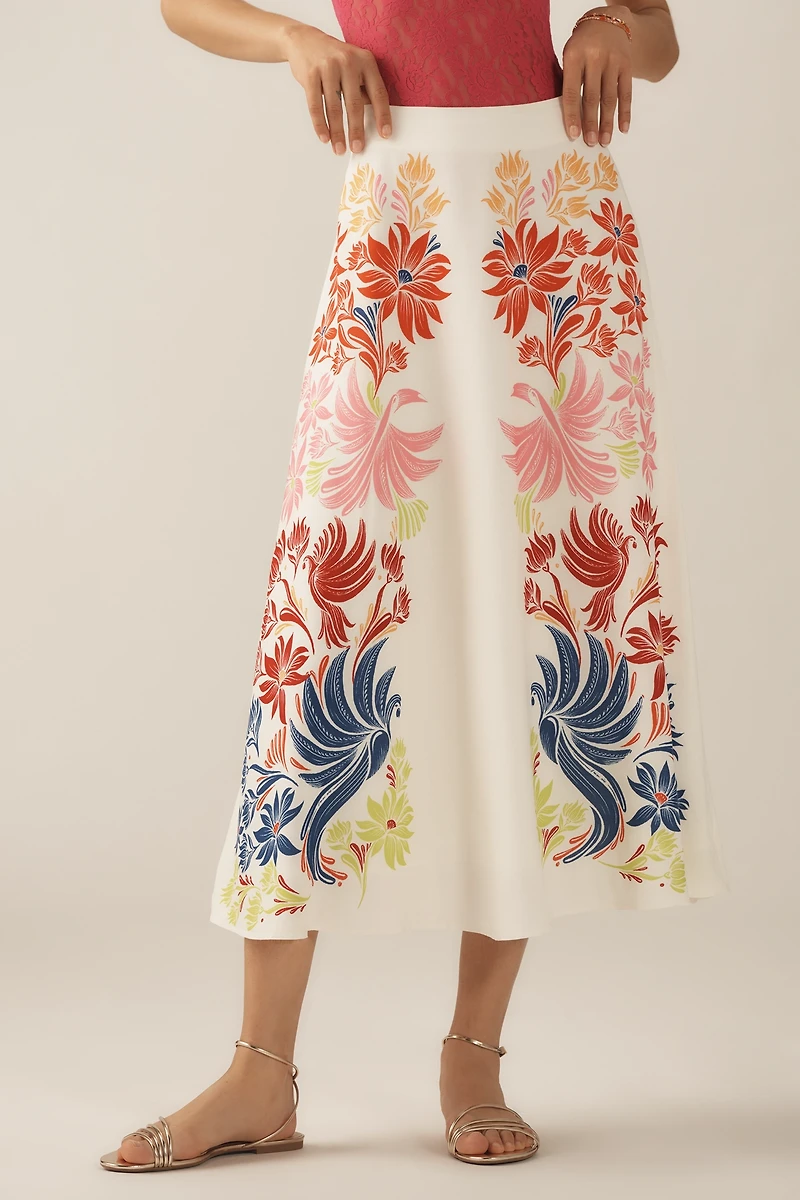 Farm Rio x Anthropologie Midi Slip Skirt