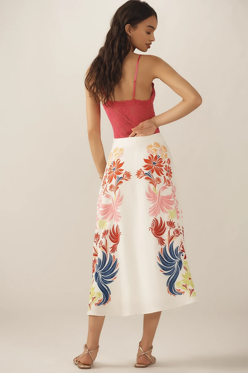 Farm Rio x Anthropologie Midi Slip Skirt