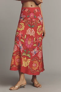 Farm Rio Printed Midi Slip Skirt