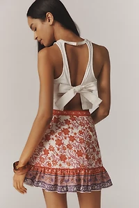Farm Rio Printed Ruffle Mini Wrap Skirt