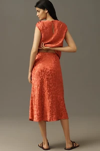 Farm Rio Jacquard Leopard Midi Skirt