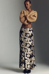 Farm Rio Jacquard Lurex Slip Maxi Skirt