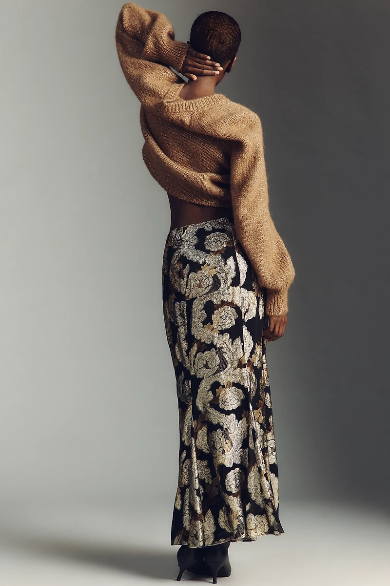 Farm Rio Jacquard Lurex Slip Maxi Skirt