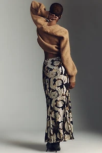 Farm Rio Jacquard Lurex Slip Maxi Skirt