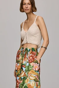 Farm Rio Ruffled Tropical Maxi Skirt