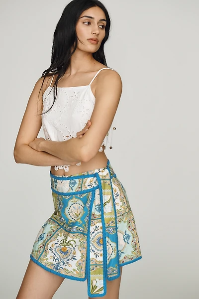 Farm Rio Linen Wrap Skort