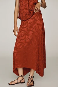 Farm Rio Jaquard Asymmetrical Midi Skirt