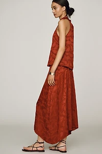 Farm Rio Jaquard Asymmetrical Midi Skirt