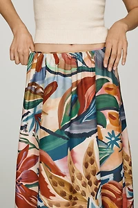 Farm Rio Plissé Floral Maxi Skirt