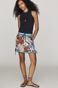 Farm Rio Tie-Waist Mini Skirt