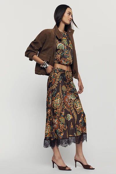 Farm Rio x Anthropologie Lace Trim Skirt