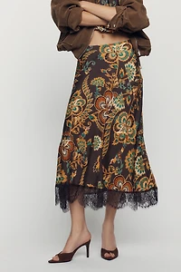 Farm Rio x Anthropologie Lace Trim Skirt