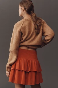 Scotch & Soda Crinkle Gauze Tiered Mini Skirt