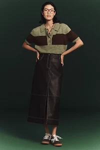 Scotch & Soda Faux-Leather Midi Skirt