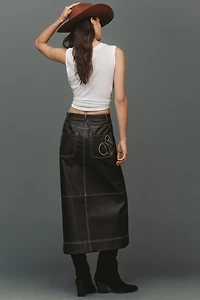 Scotch & Soda Faux-Leather Midi Skirt
