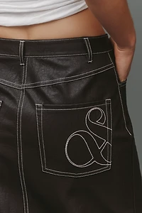 Scotch & Soda Faux-Leather Midi Skirt
