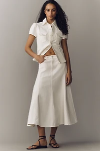 Scotch & Soda Cotton Denim Maxi Skirt