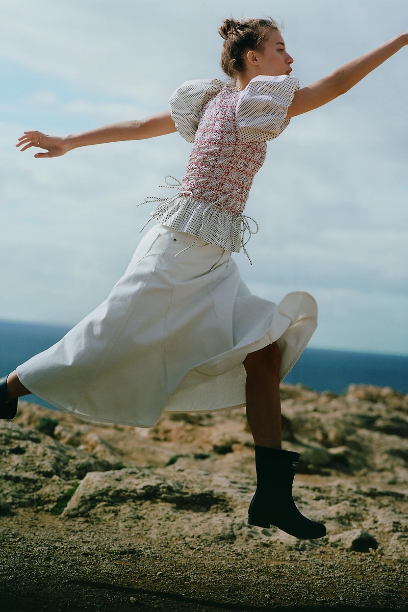 Scotch & Soda Cotton Denim Maxi Skirt