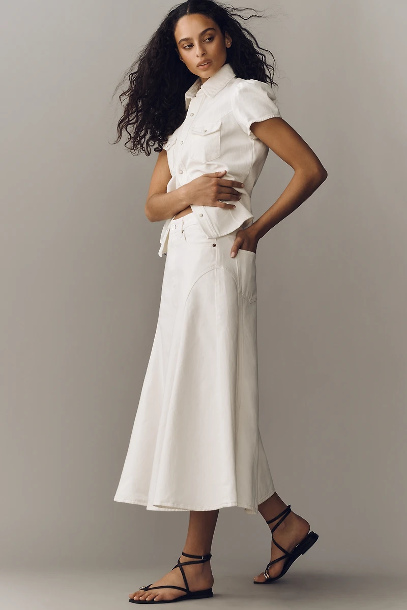 Scotch & Soda Cotton Denim Maxi Skirt