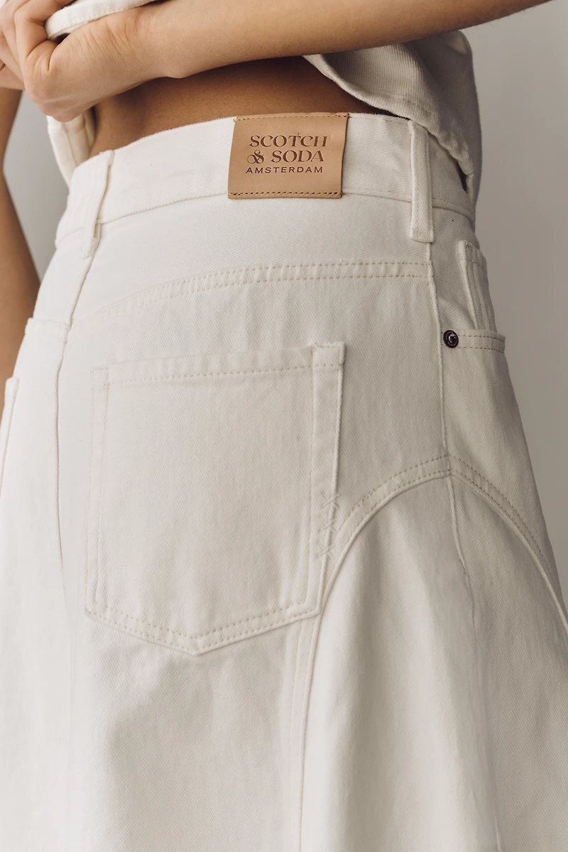 Scotch & Soda Cotton Denim Maxi Skirt
