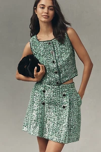 Maeve Sequin Tweed Mini Skirt