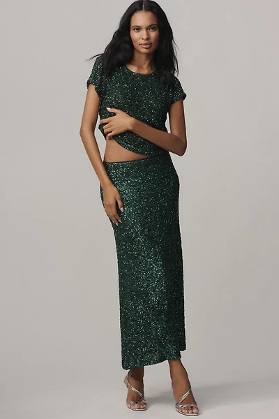 The Tilda Maxi Slip Skirt: Sequin Edition