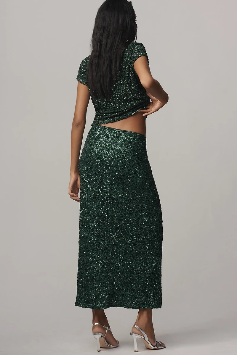 The Tilda Maxi Slip Skirt: Sequin Edition