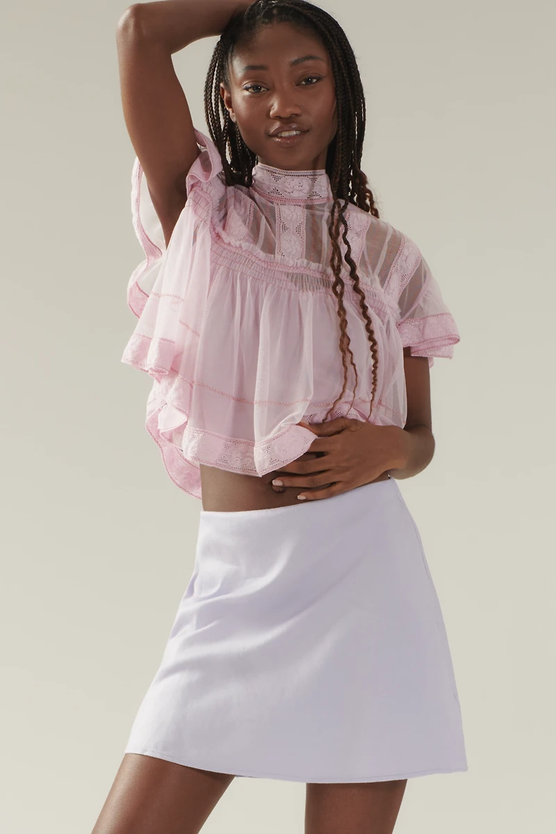 Tilda Mini Slip Skirt: Linen Edition