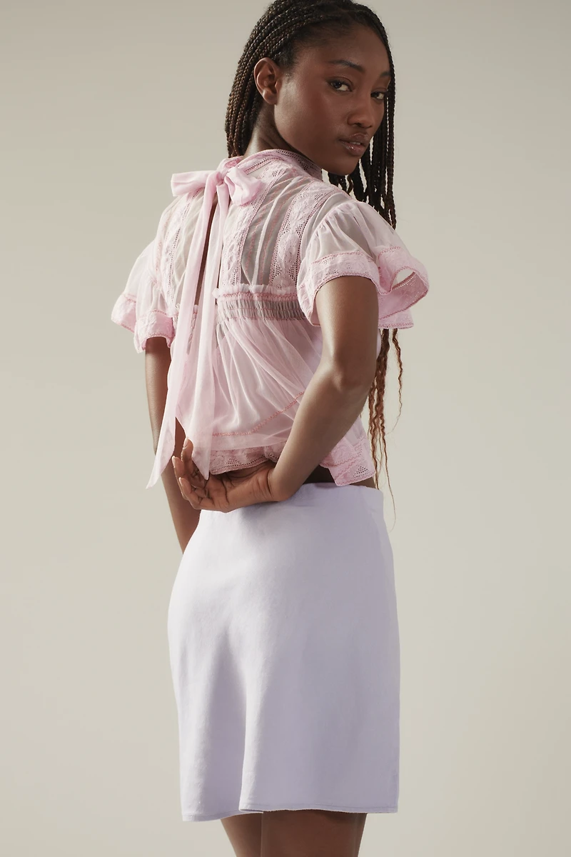 Tilda Mini Slip Skirt: Linen Edition