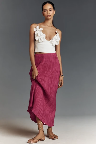 The Tilda Maxi Slip Skirt: Plissé Edition