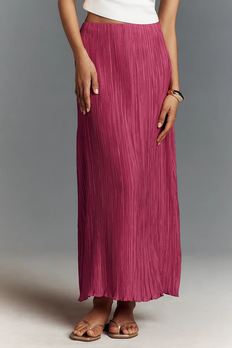 The Tilda Maxi Slip Skirt: Plissé Edition