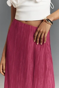 The Tilda Maxi Slip Skirt: Plissé Edition