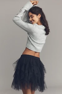 The Chéri Ruffled Tulle Mini Skirt by Anthropologie