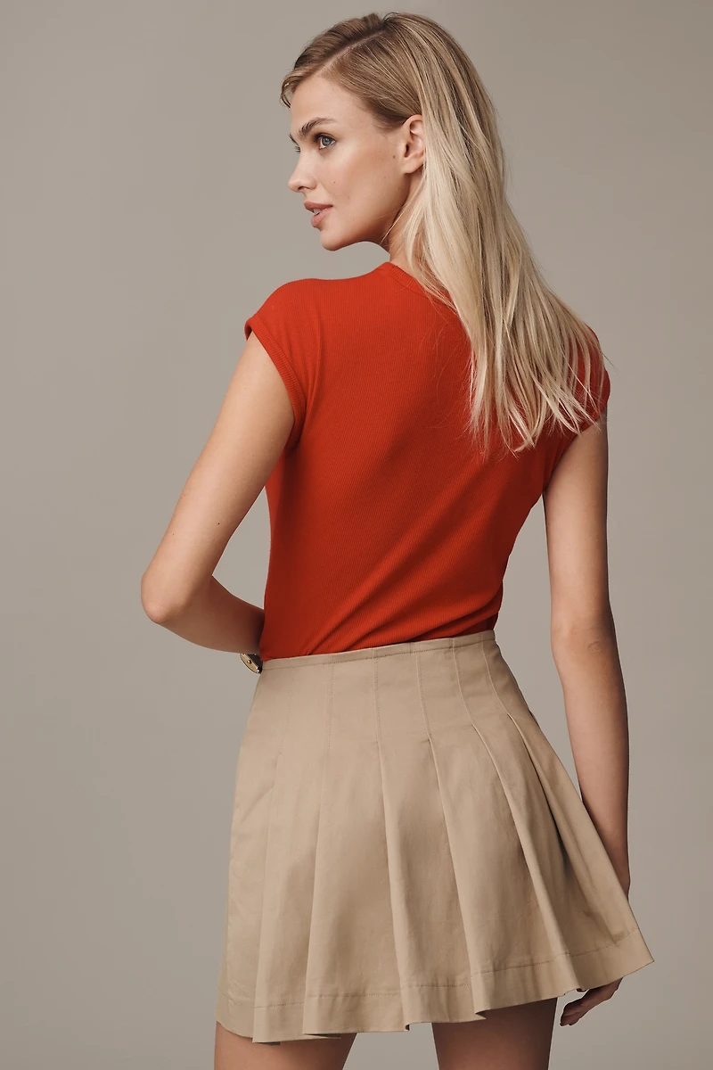 Maeve Reworked Pleated Mini Skirt